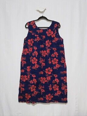 Vintage Ui Maikai Hawaiian Shift Dress - Muumuu - Mid-Century Tropical - Size L